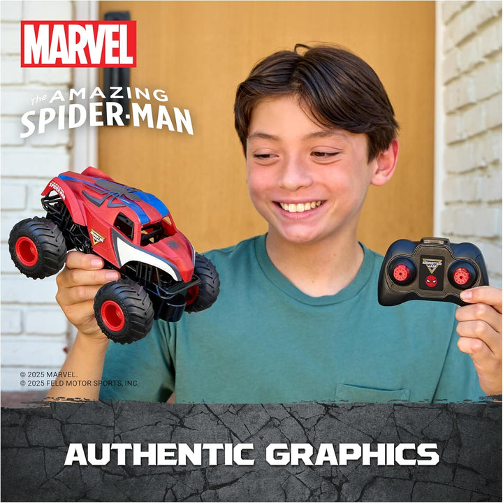 Monster Jam, Marvel The Amazing Spider-Man RC Monster Truck, 1:24 S...