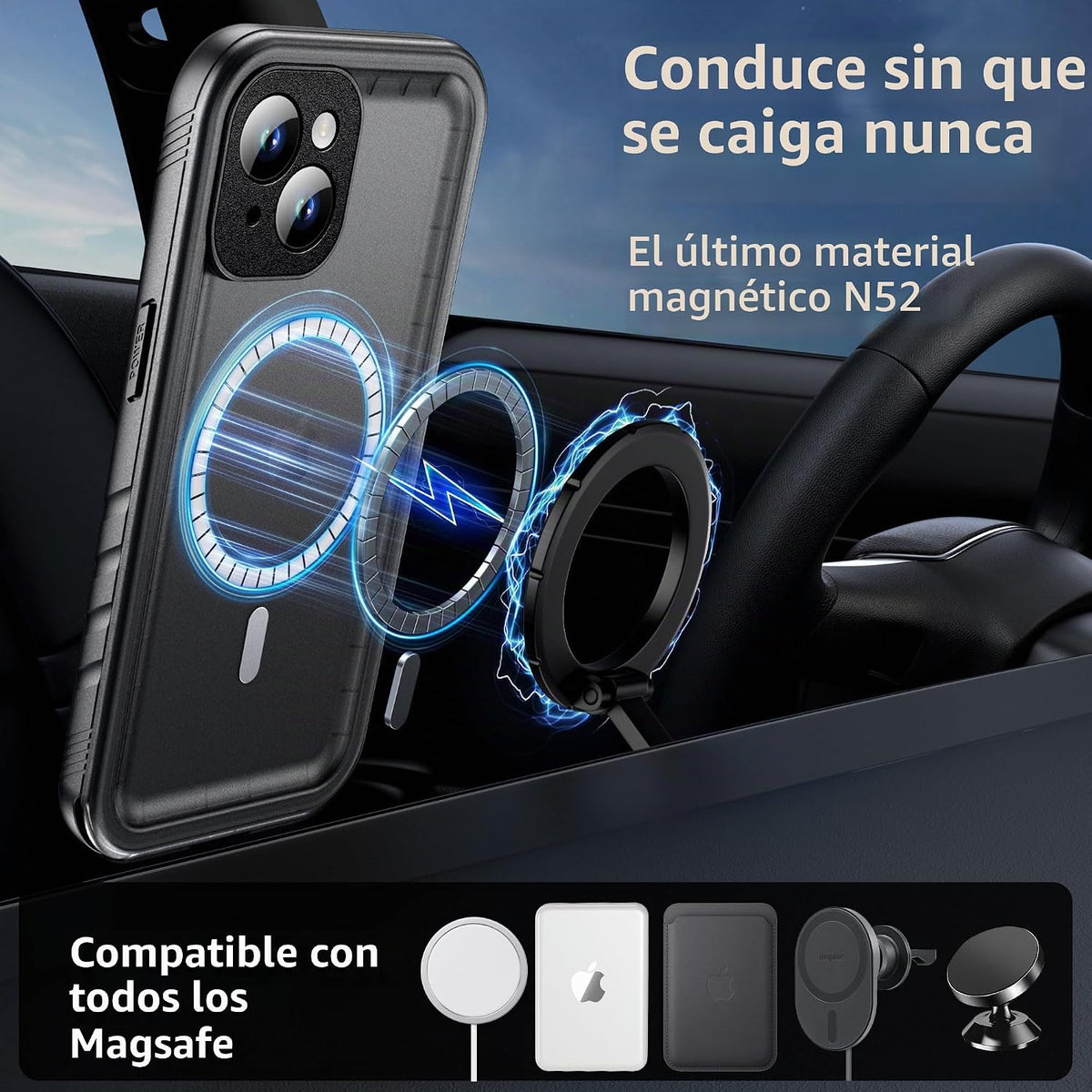 Cozycase Funda impermeable para iPhone 13, resistente militar, cuerpo
