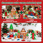 Juego de 40 mini azulejos magnéticos de Navidad, casa de jengibre para