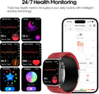Smart Watch para Hombres y Mujeres con Diseño de Correa con Airbag, Pantalla AMOLED de 2.06", Monitor de Ritmo Cardíaco y Presión Arterial, Oxígeno en Sangre y Seguimiento del Sueño, 136 Modos Deportivos Fitness Tracker (Negro)