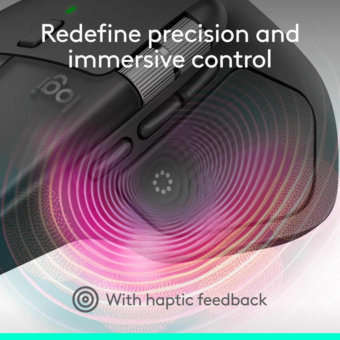 Logitech MX Master 4, ratón inalámbrico ergonómico con retroaliment...