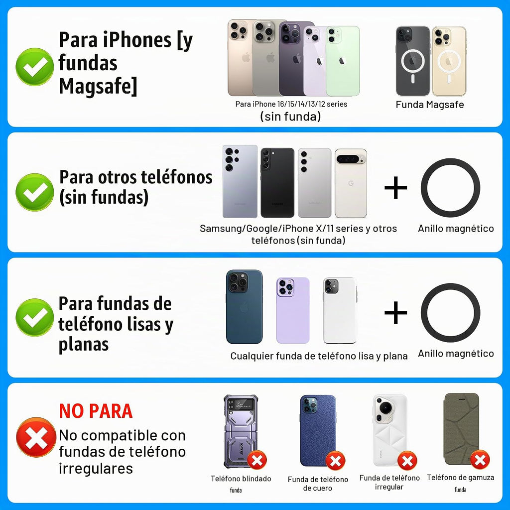 Soporte de trípode para automóvil, soporte magnético para teléfono
