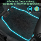 Alfombrillas suaves para el piso del auto con tira de luz LED, ajuste universal, alfombra automotriz negra, alfombrillas para el piso con luces interiores del automóvil con control por aplicación