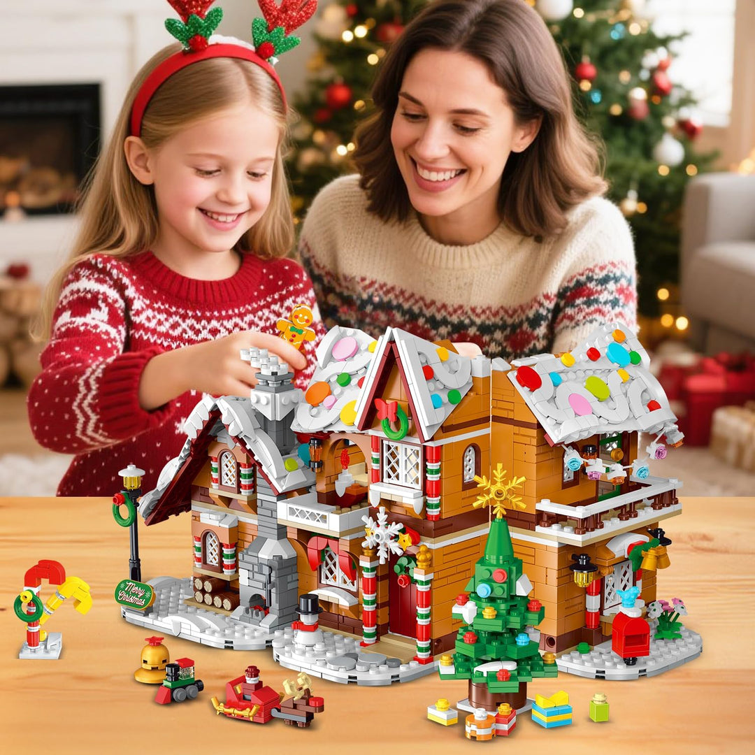 Juego de construcción de casa de jengibre de Navidad de 3