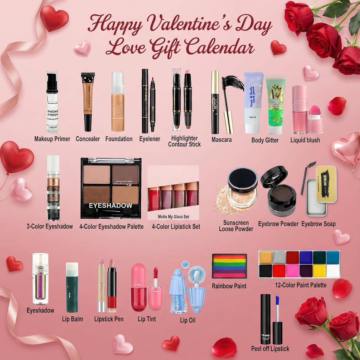 Kit de maquillaje todo en uno para mujer, set de regalo de 24 cosmé...