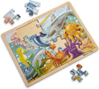 melissa & doug animales bajo el mar océano rompecabezas de madera, Versión estándar, Multicolor