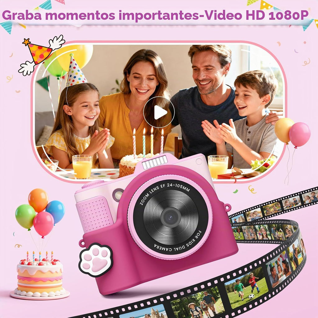 Cámara para niños, regalos de cumpleaños para niñas de 3 a 10 años