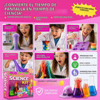 Jim & Gloria Kit de ciencia para niños, experimentos científicos para niños de 5 a 7 y 8 a 12 años, juguete educativo STEM, juego de química con experimentos de volcán, regalo de cumpleaños para niños y niñas, actividad de aprendizaje práctica