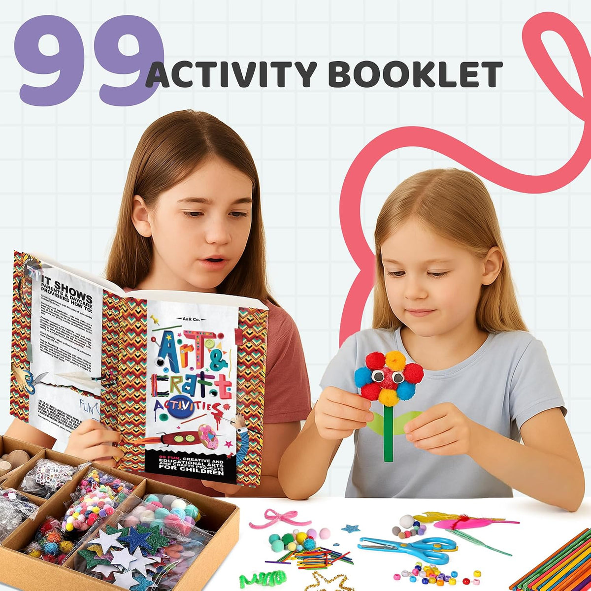 Más de 3000 piezas de suministros de arte y manualidades para niños de 3 a