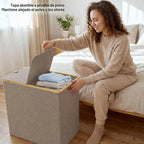 efluky Cesta doble para ropa sucia con tapa y 2 bolsas extraíbles, color