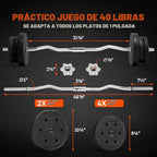Yes4All Barras Curl y Rectas, Barras Estándar y Olímpicas para Entrenamiento de Fuerza en Casa