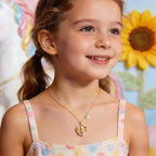 MONOOC Regalos para el día de la madre: regalos de unicornio de girasol para niños y niñas, chapado en oro de 14 quilates, collar de unicornio con inicial de circonita cúbica, collar de letras de