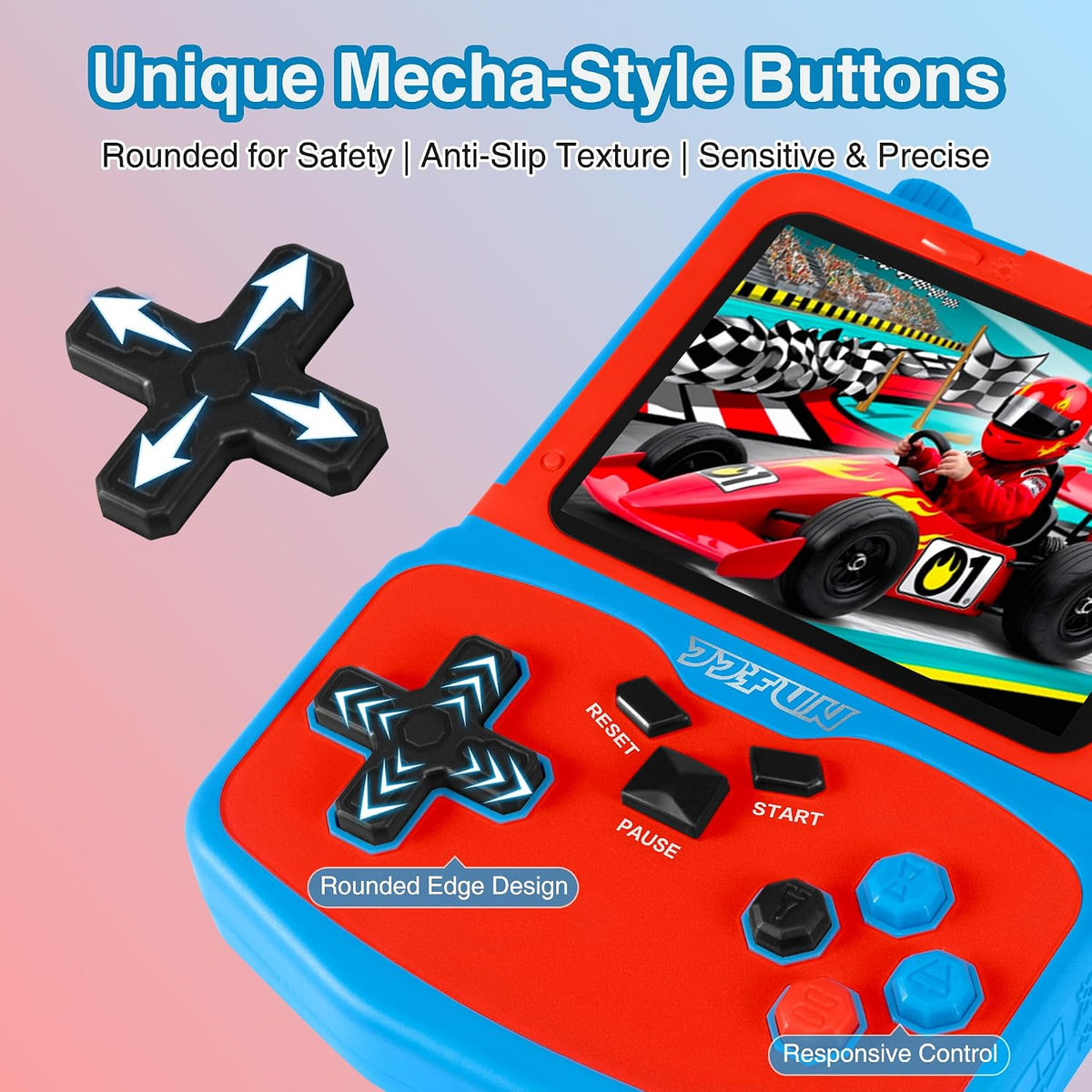 Consola de videojuegos portátil para niños, 220 juegos clásicos retro integrados, reproductor de mano Plug & Play con pantalla IPS de 3.5 pulgadas, juguete de viaje recargable, regalo de cumpleaños para niños y niñas, azul
