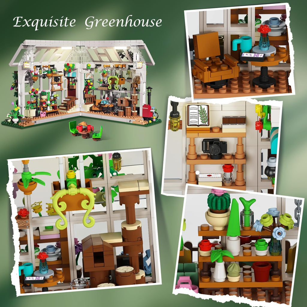 HOGOKIDS Juego de bloques de construcción de casa de flores con luces LED