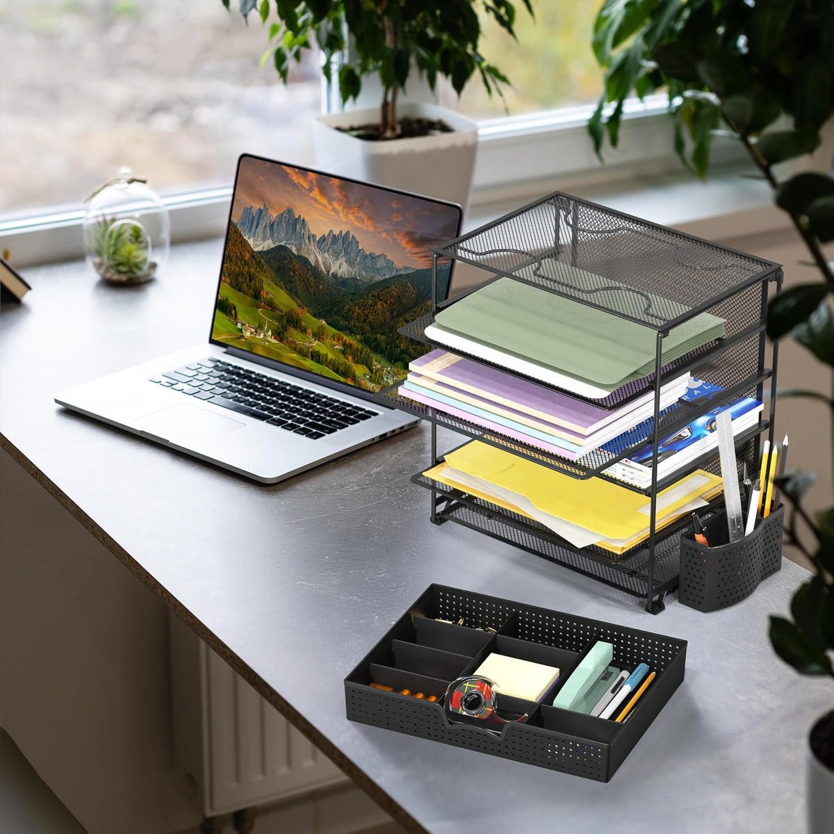 Simple Houseware Organizador de archivos de escritorio de 5 niveles con