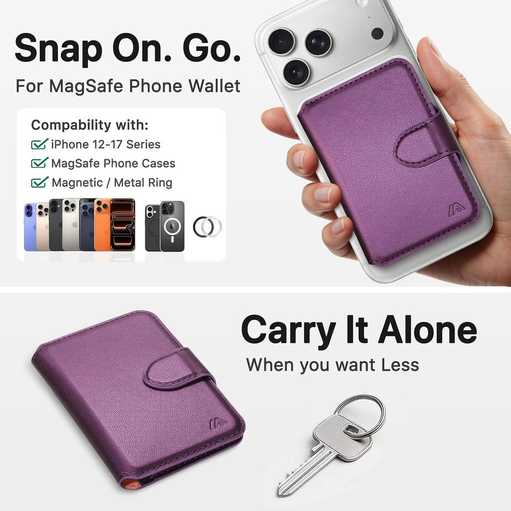 Cartera magnética para teléfono con bloqueo RFID, imán fuerte