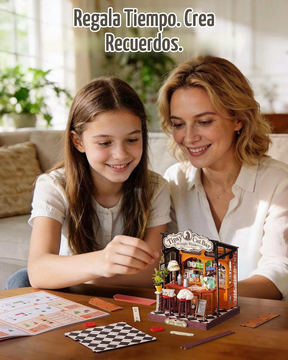 Rolife Tipsy Cat Bar DIY Kit de casa en miniatura para adultos