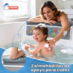 Juego de rodilleras y coderas de baño para bebé, tapete de baño de espuma viscoelástica de 1.5 pulgadas de grosor