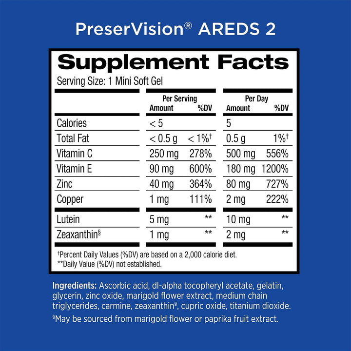 PreserVision AREDS 2 Vitaminas para los ojos, marca #1 recomendada...