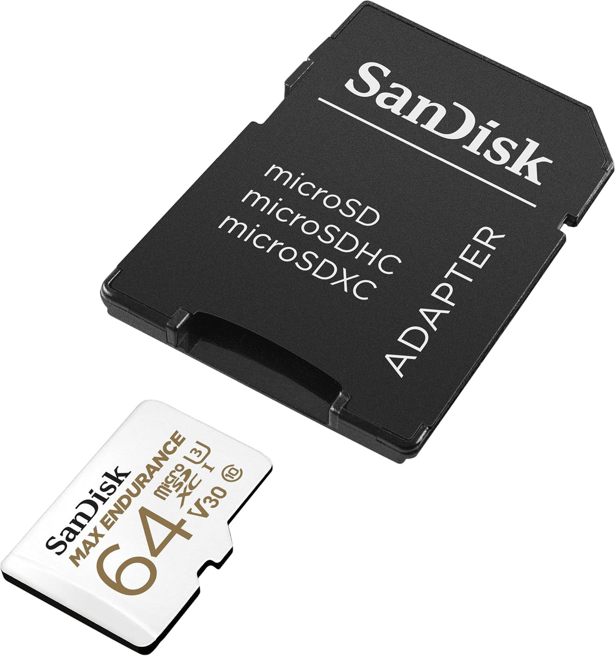 SANDISK Tarjeta microSDXC de resistencia máxima de 64 GB con adaptador para