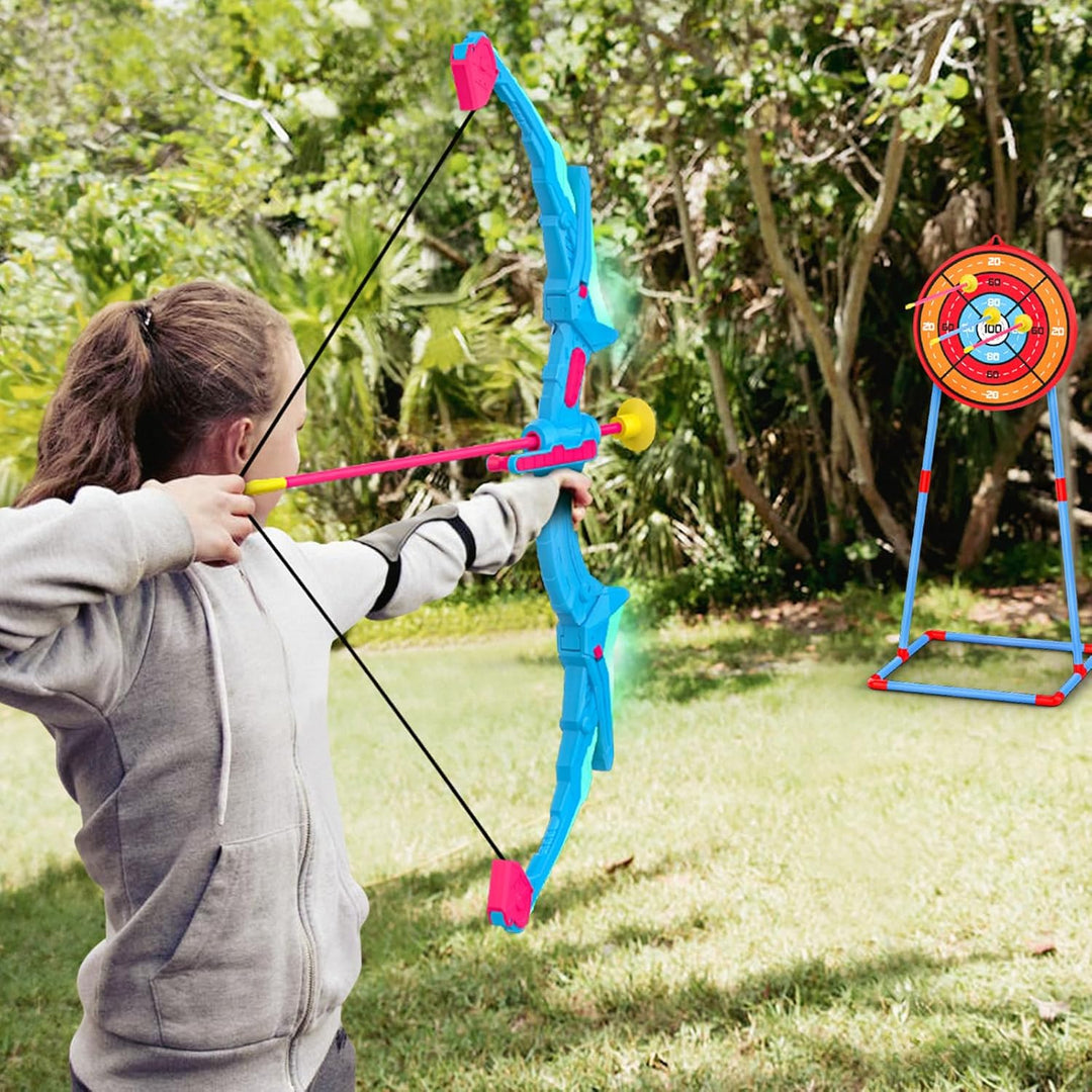 Ocditikl Juego de 2 arcos y flechas para niños, juego de tiro con a...