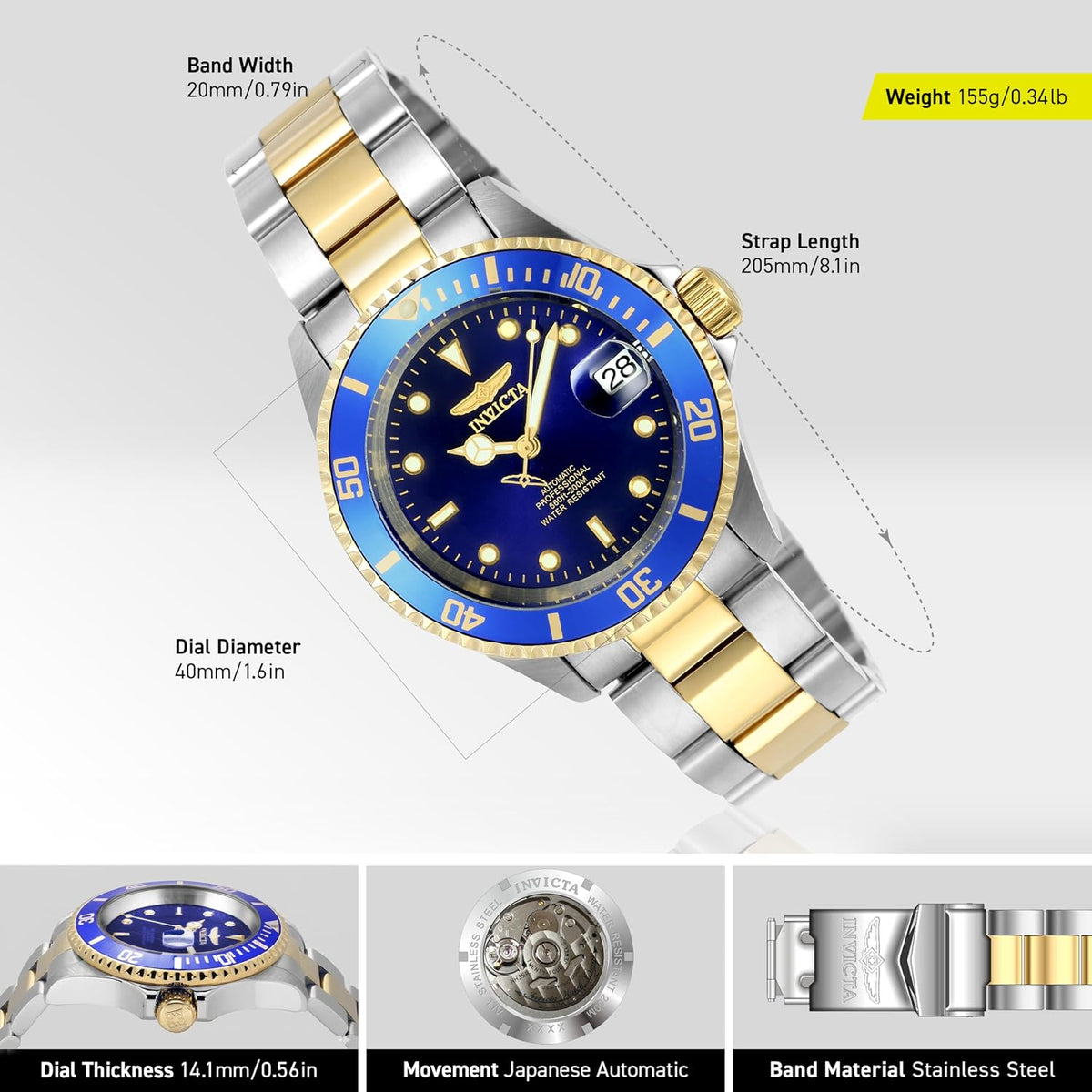 Invicta Reloj automático Pro Diver Collection Coin-Edge para hombre