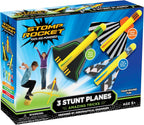 Stomp Rocket Stunt Plane Rocket Launcher Toy para Kids - 3 Foam Airplane Toy
