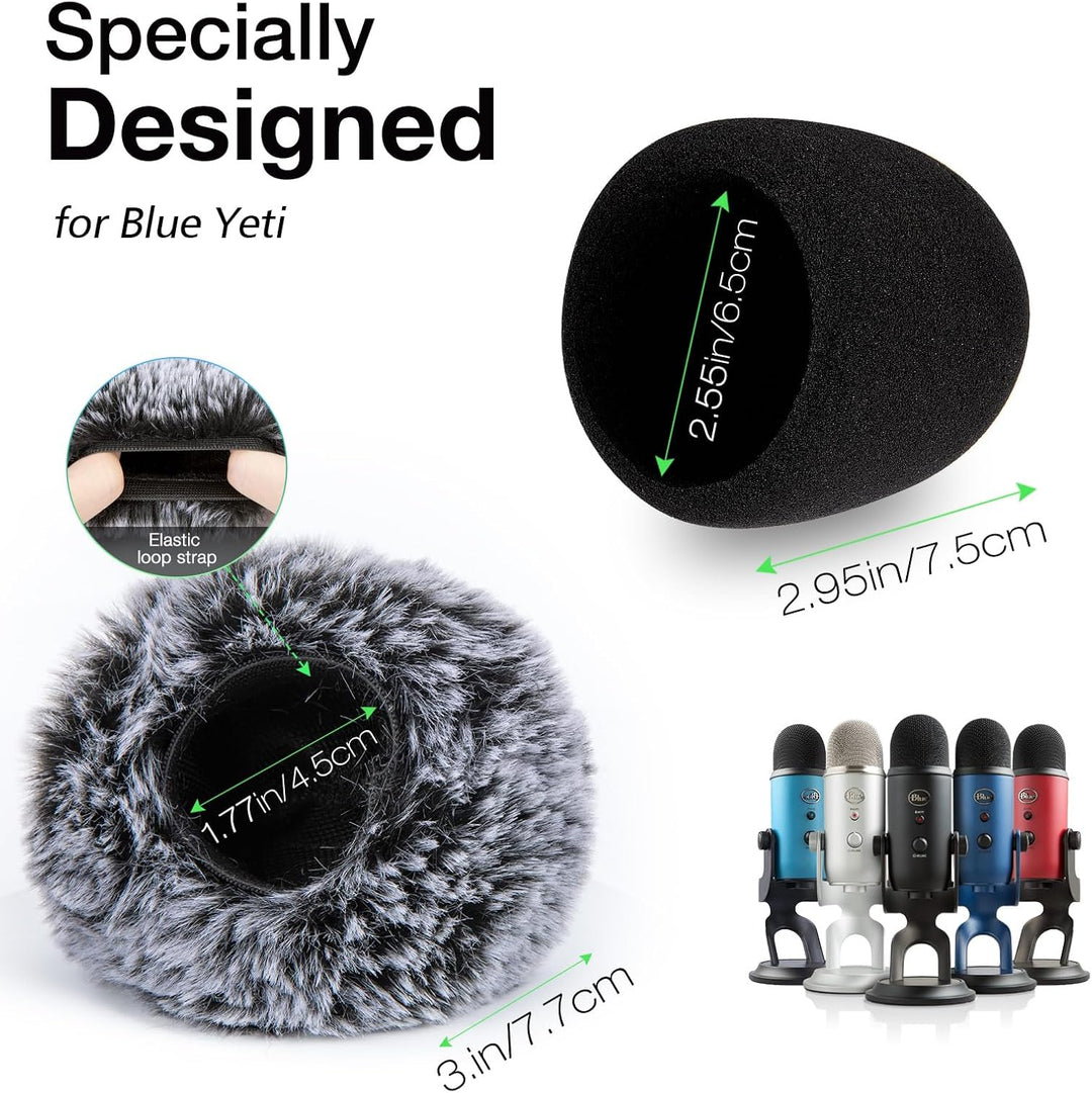 Protector de parabrisas y espuma para Blue Yeti, micrófono de conde...