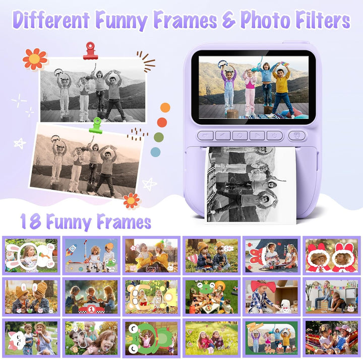 Cámara de impresión instantánea para niños, cámara HD de 32MP de 3....