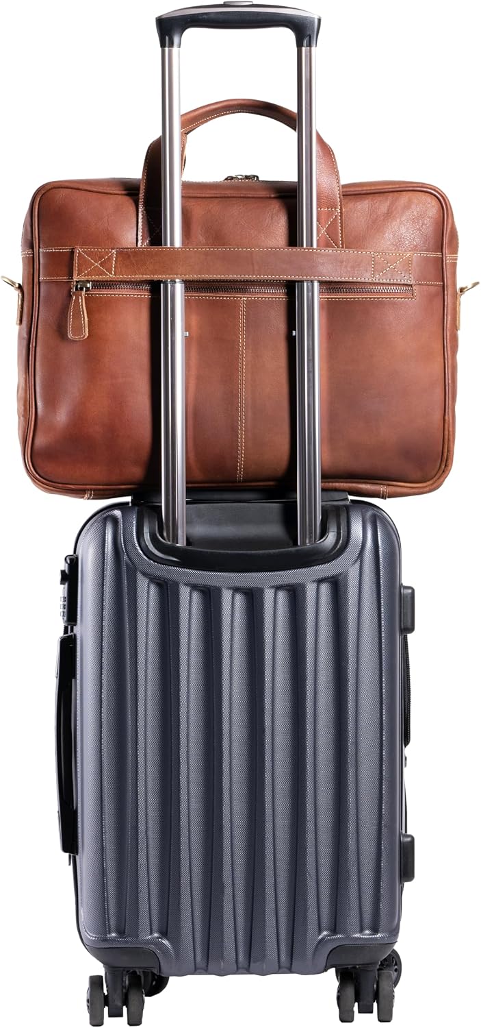 KomalC Maletines de cuero de 16 pulgadas para computadora portátil, bolsas de mensajero para hombres y mujeres, mejor bolso de oficina