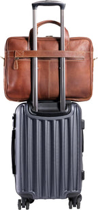 KomalC Maletines de cuero de 16 pulgadas para computadora portátil, bolsas de mensajero para hombres y mujeres, mejor bolso de oficina