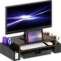 Simple Houseware Soporte elevador para monitor de escritorio con bandeja ajustable, Espresso