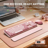 Combo de teclado y mouse inalámbricos, teclado de máquina de escrib...