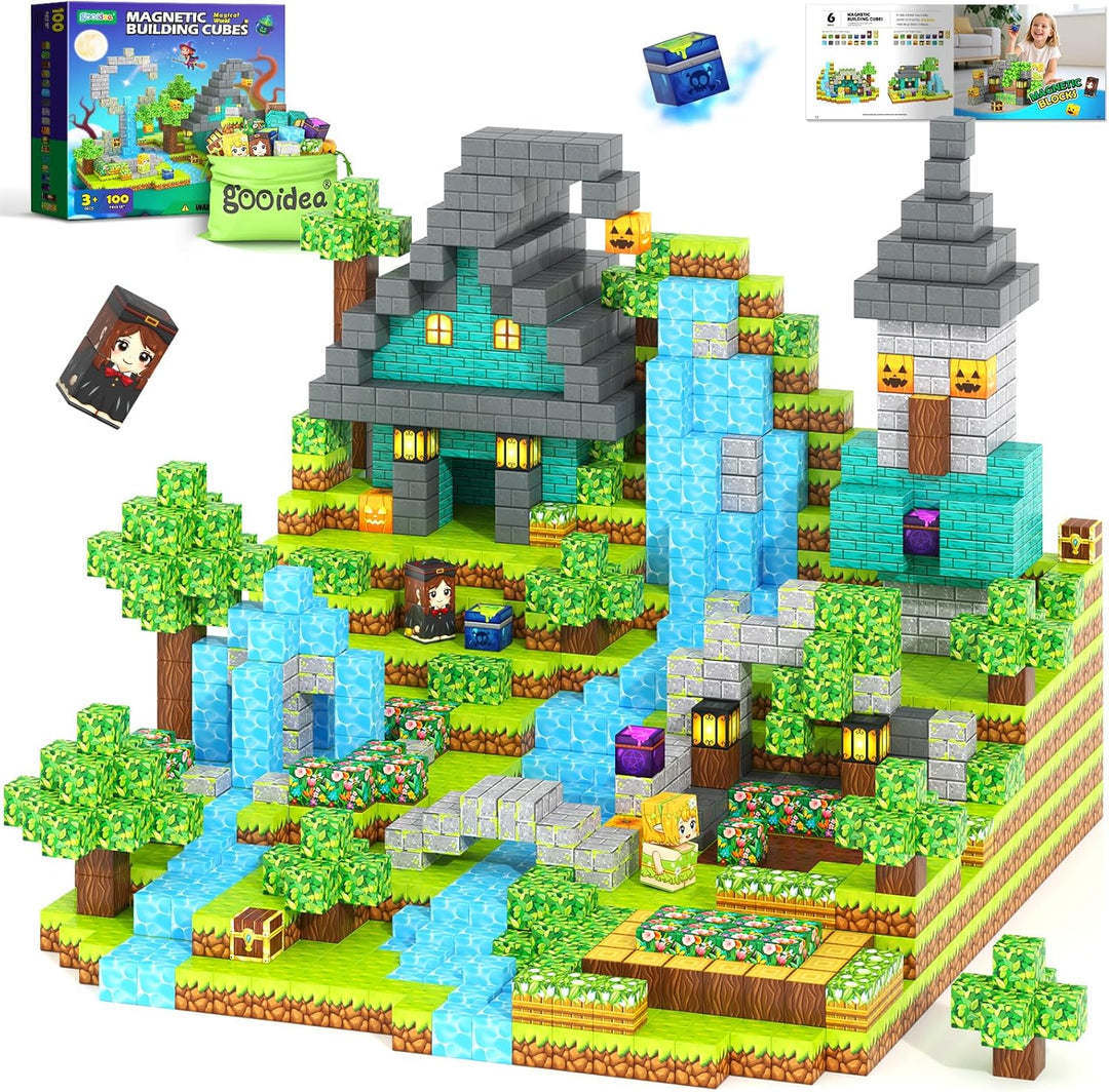 Gooidea Bloques Magnéticos - 100 Bloques de Construcción con Imanes...