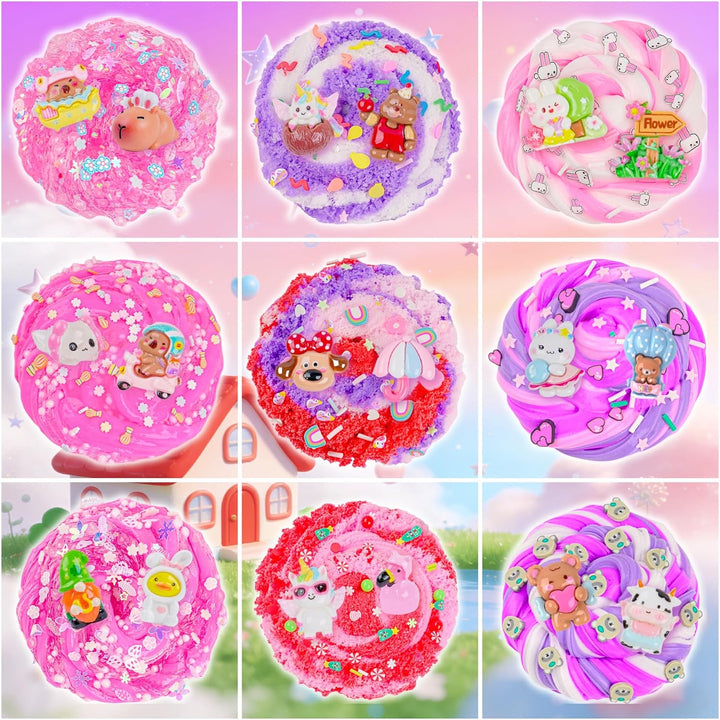 Paquete de 12 slimes, slime rosa para niños, kit de limo de nube de...
