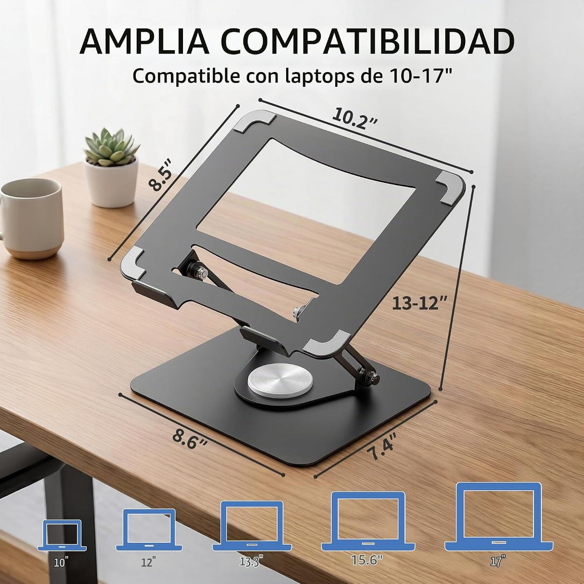 ALASHI Soporte para laptop para escritorio con base giratoria de 36...