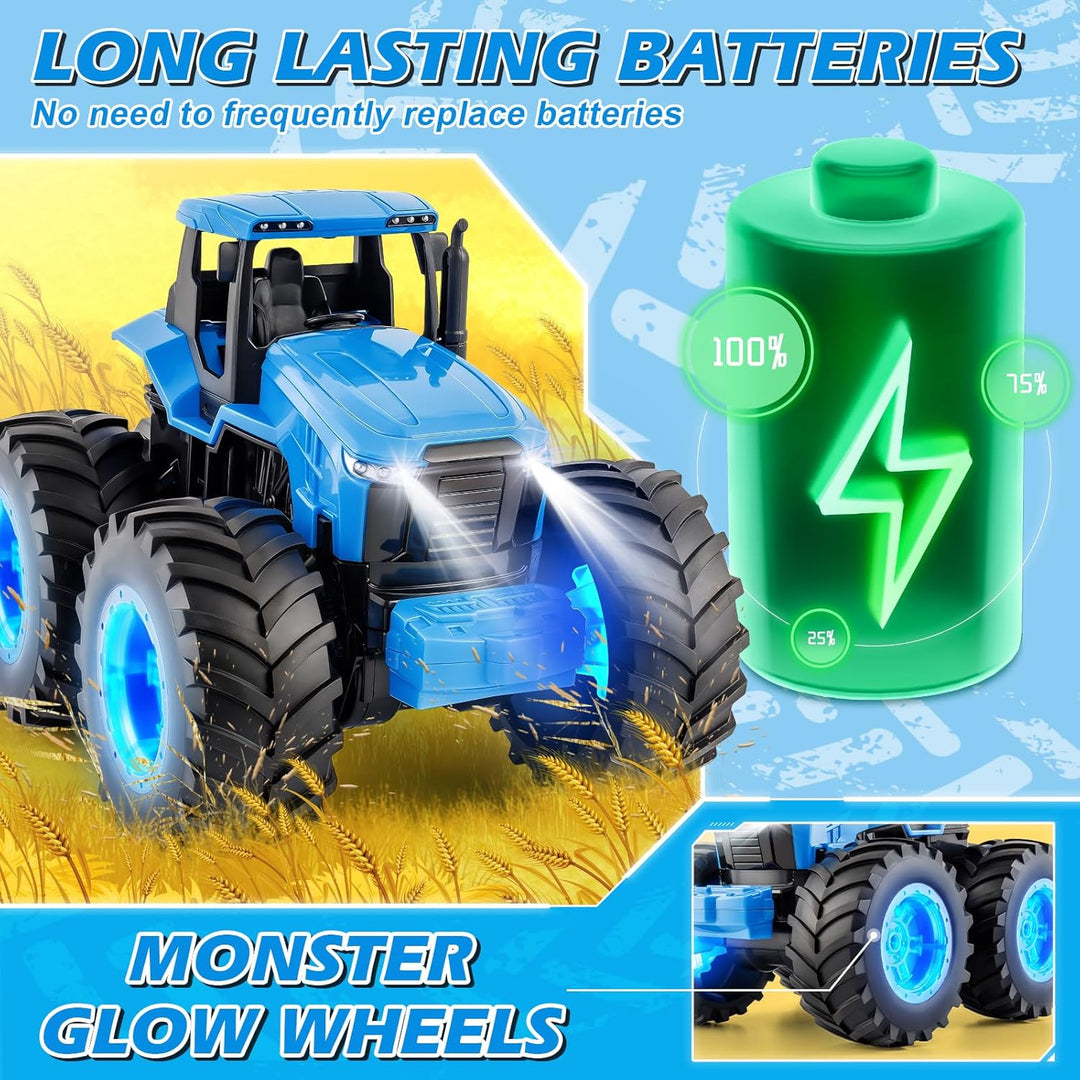 IJIGU Juguetes de tractor a control remoto, juguete de camiones mon...