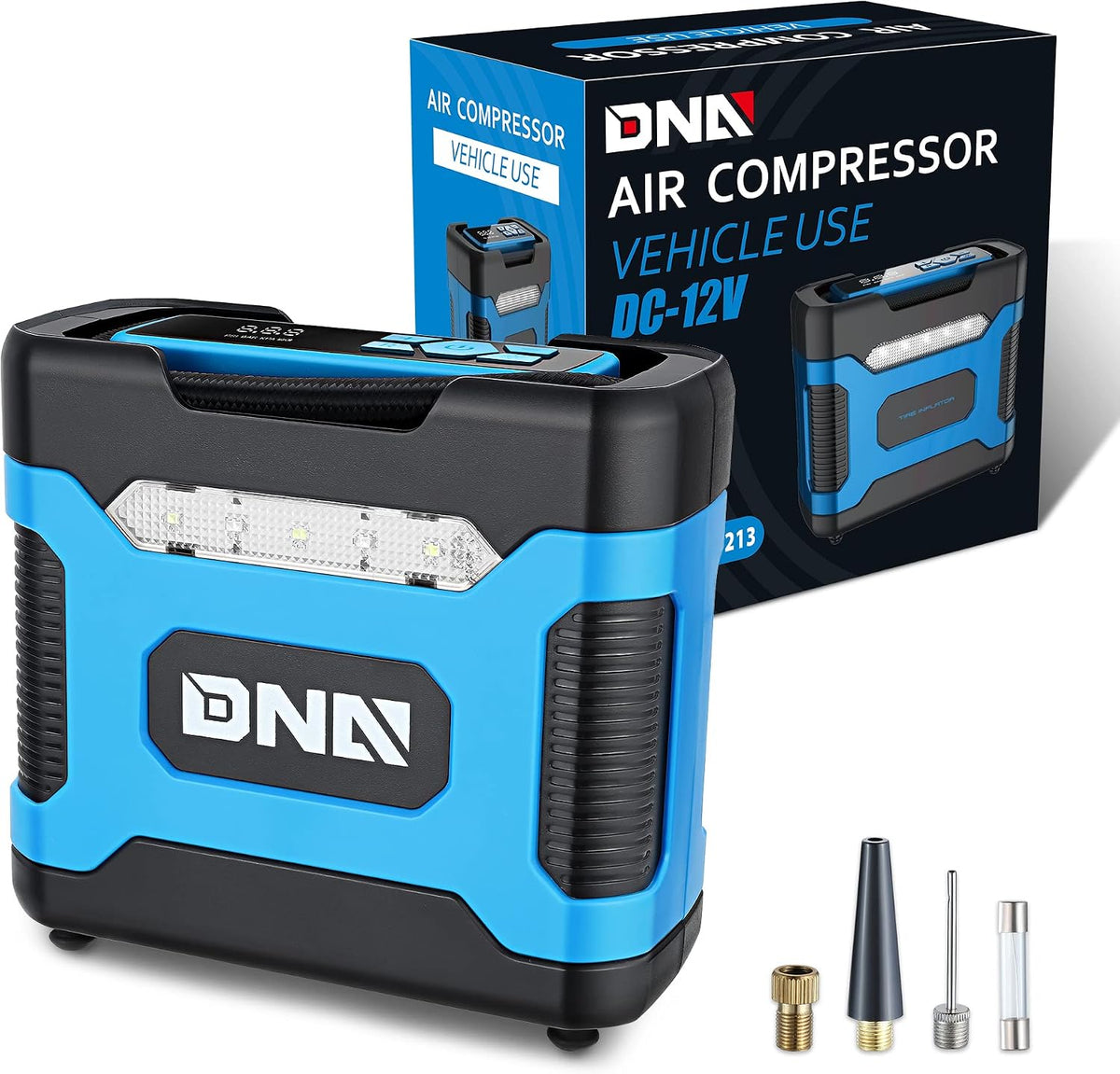 DNA MOTORING TOOLS-00213 Inflador de neumáticos digital azul de 12V...