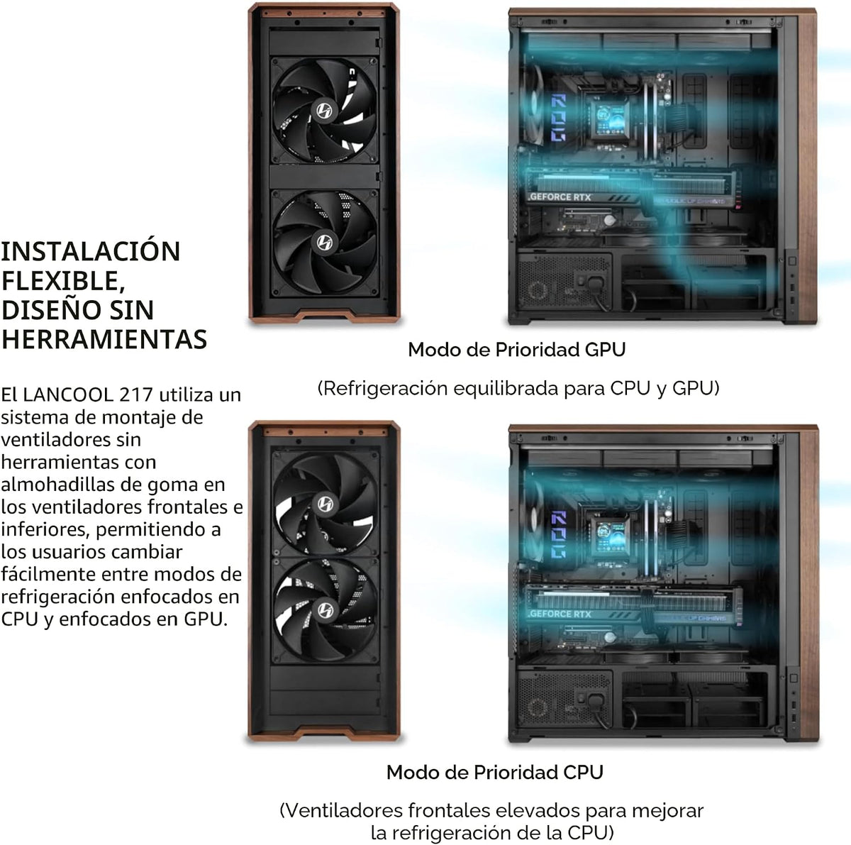 Lian Li LANCOOL 217 ATX Mid-Tower PC Case, 5 ventiladores PWM, made...