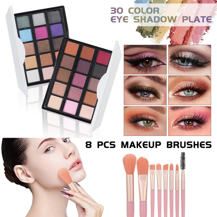 Pomcral Kit de maquillaje todo en uno, juego de maquillaje para ado...