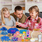 7july Terrario de sirena Kit de manualidades para niños - Luz nocturna LED y control remoto, regalo de cumpleaños de sirena para niñas de 5 6 7 8 9 10 11 12 años