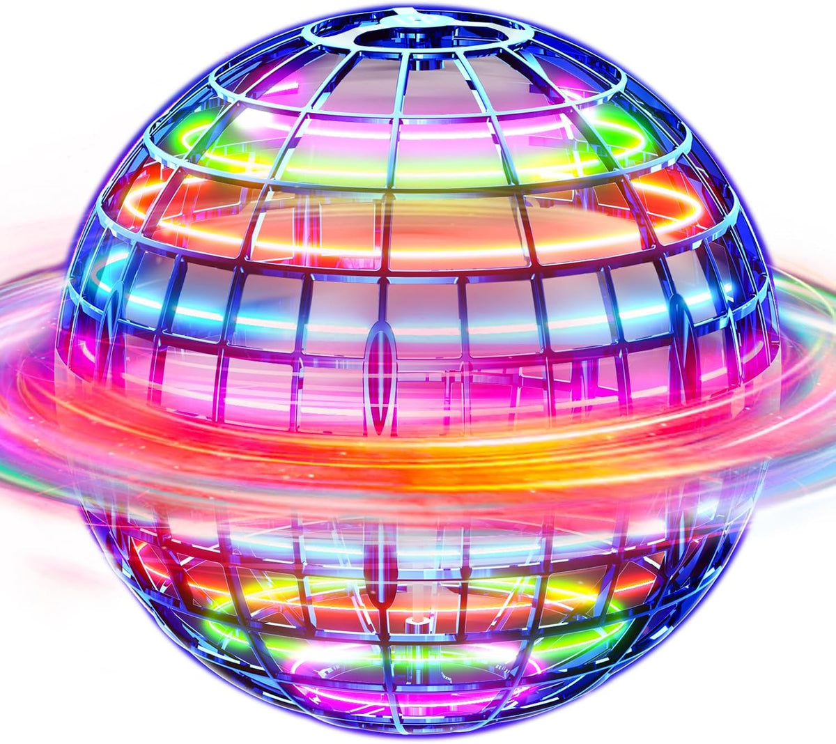 Bola de orbe voladora (azul, 2026 actualizada) con luces deslumbrantes, spinner mágico flotante, dron boomerang genial, globo cósmico flotante, juguetes para niños, regalos para niños y niñas