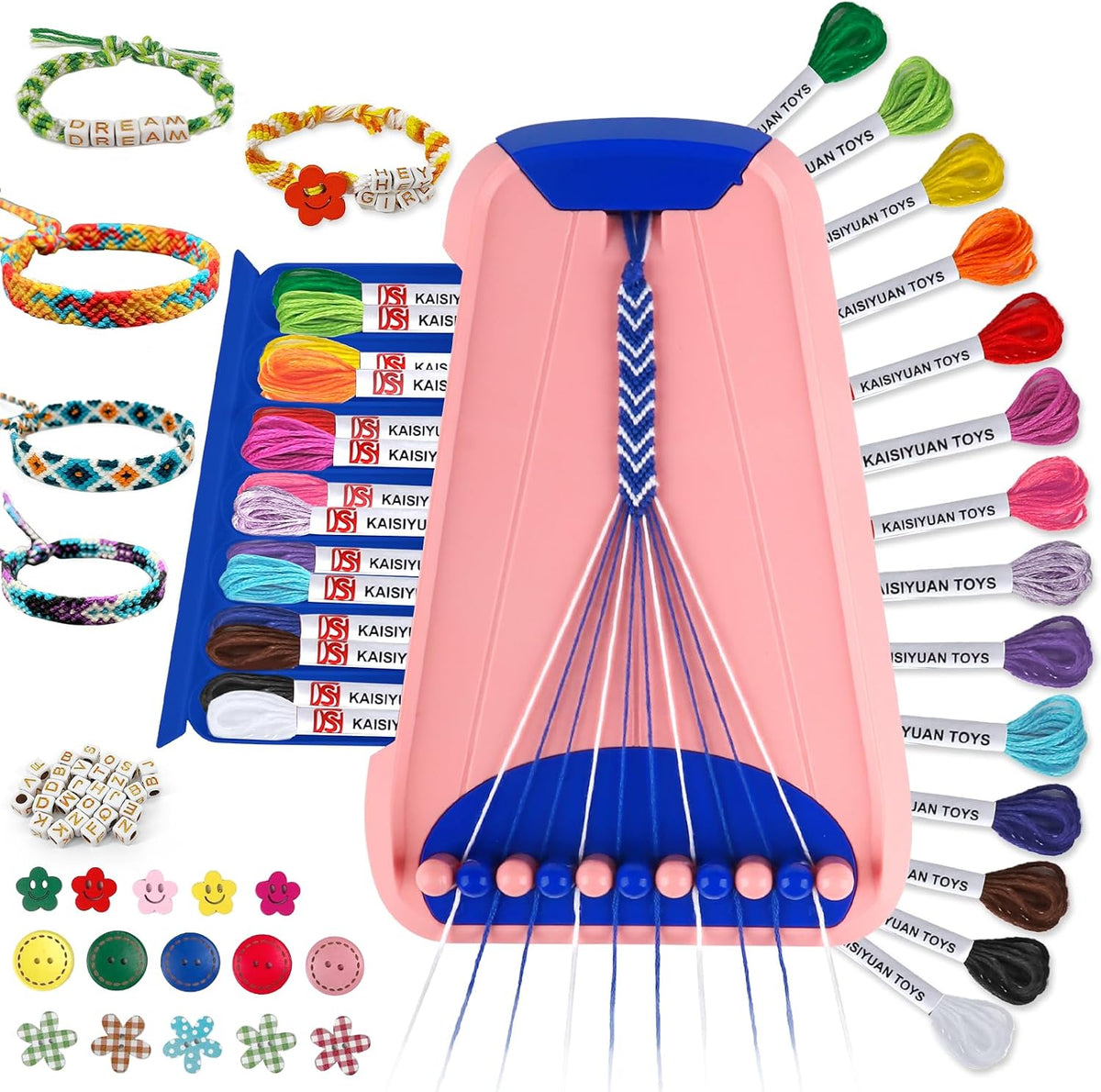 Maynacs Friendship Bracelet Making Kit para Girls 8-12, 28 Pre-Cut Threads