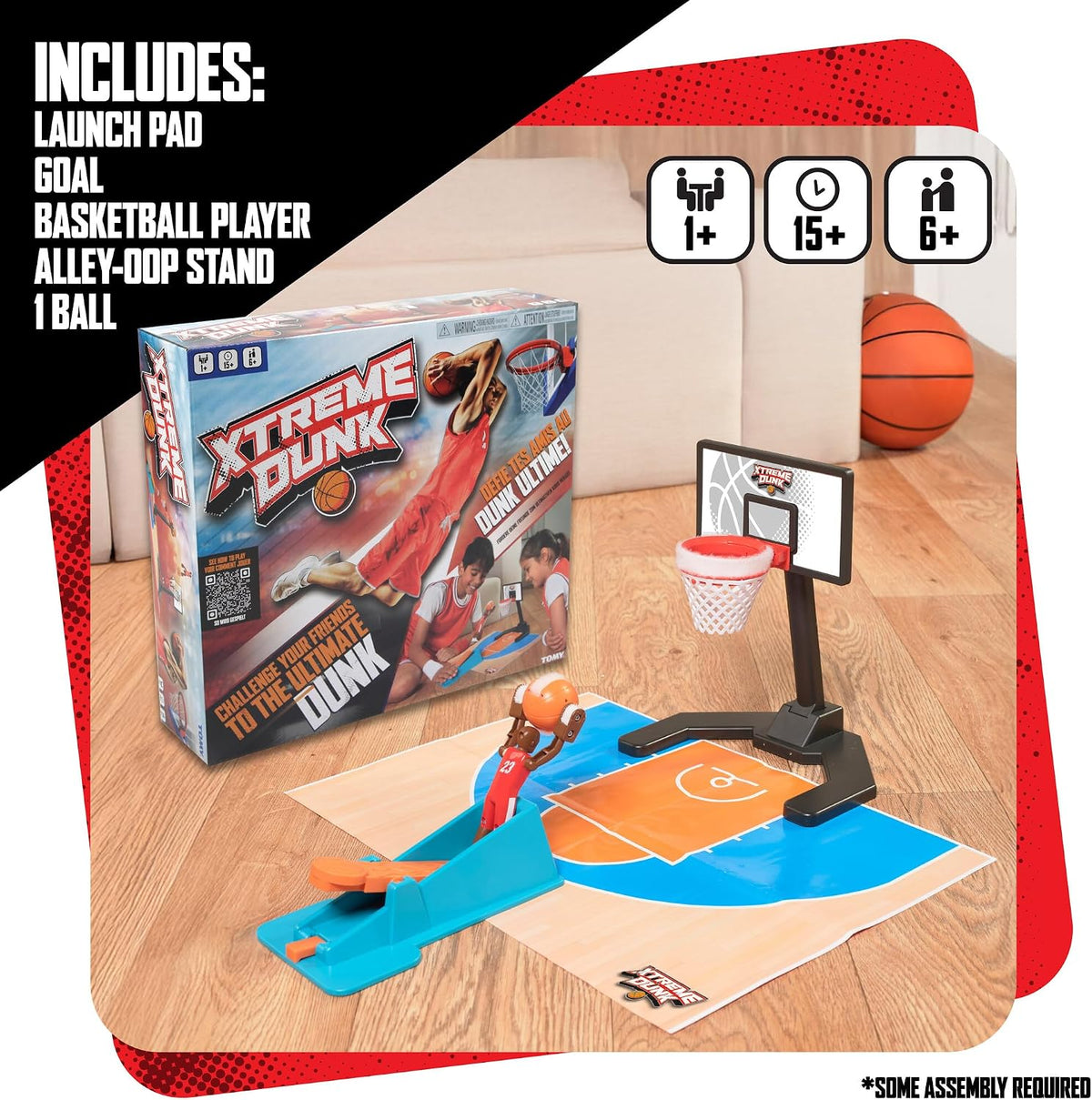 TOMY Xtreme Dunk Mini Juego de Baloncesto