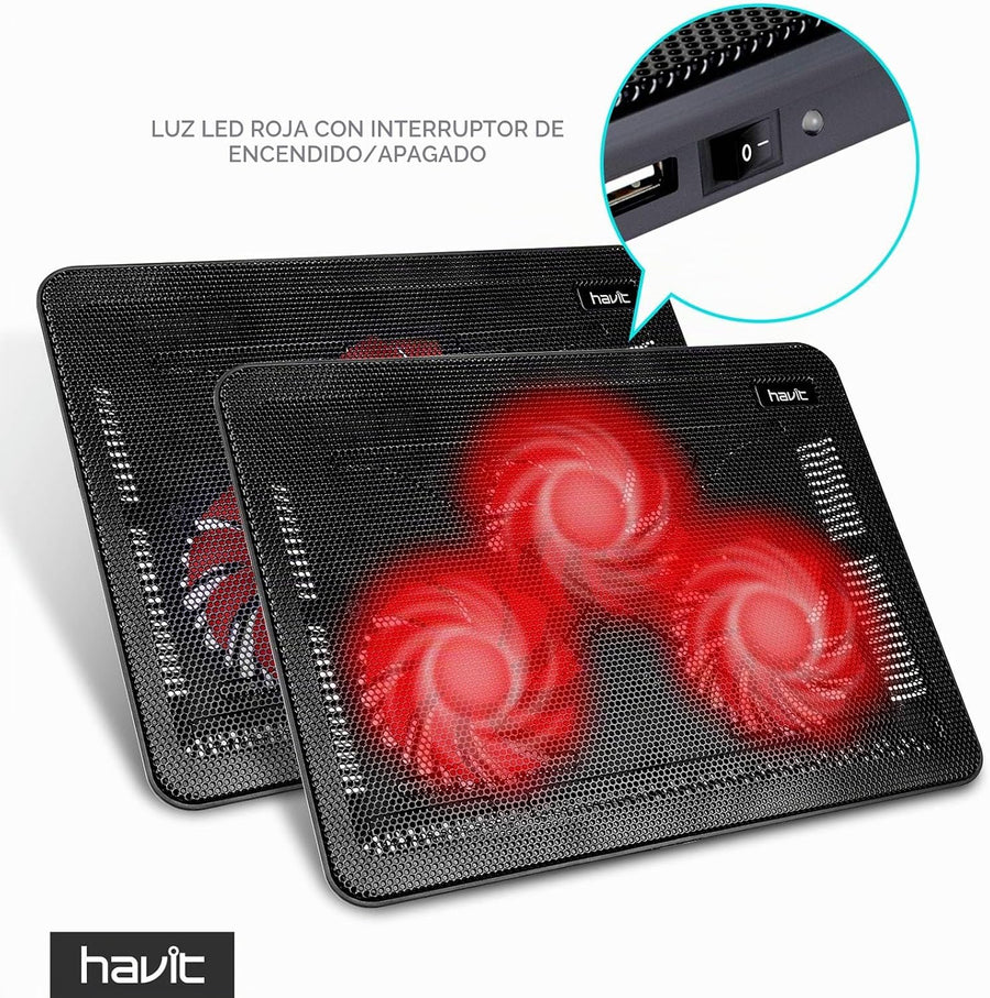 Havit HV-F2056 15.6-17 Pulgadas Soporte enfriador para Laptop - Del...
