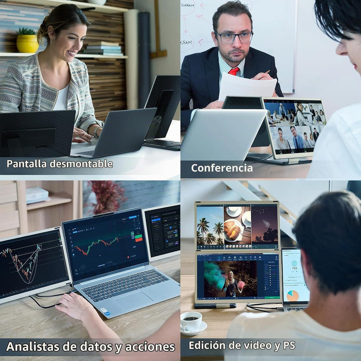 ROYY Extensor de pantalla para laptop Triple Monitor \u2013 Monitor...