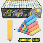 160 tizas para acera para niños - 14 colores, 10 con purpurina, 10 neón, tizas jumbo no tóxicas y lavables - Set a granel de pintura para exteriores para niños y niños pequeños - Juguetes de pizarra