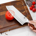 Juego de cuchillos de cocina de 7 piezas, acero inoxidable alemán para cuchillos de chef con mango de madera de Pakkawood, juego de cubiertos perfecto para regalo