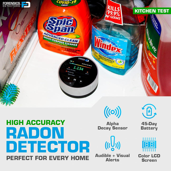 Detector de radón de Forensics Uso doméstico Sensor de