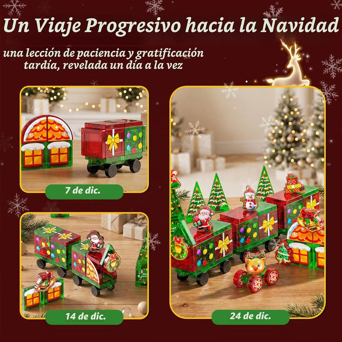 Calendario de Adviento de azulejos magnéticos 2026, regalos de cuenta